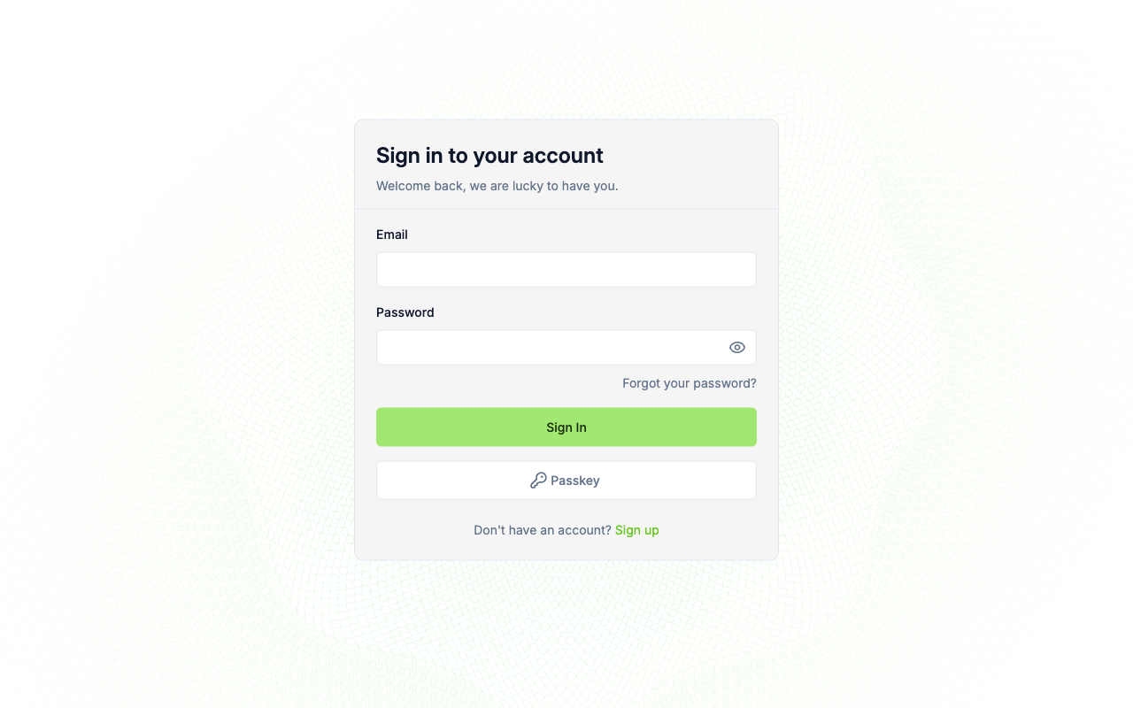 Langford Sign · Standard: Sign-in page